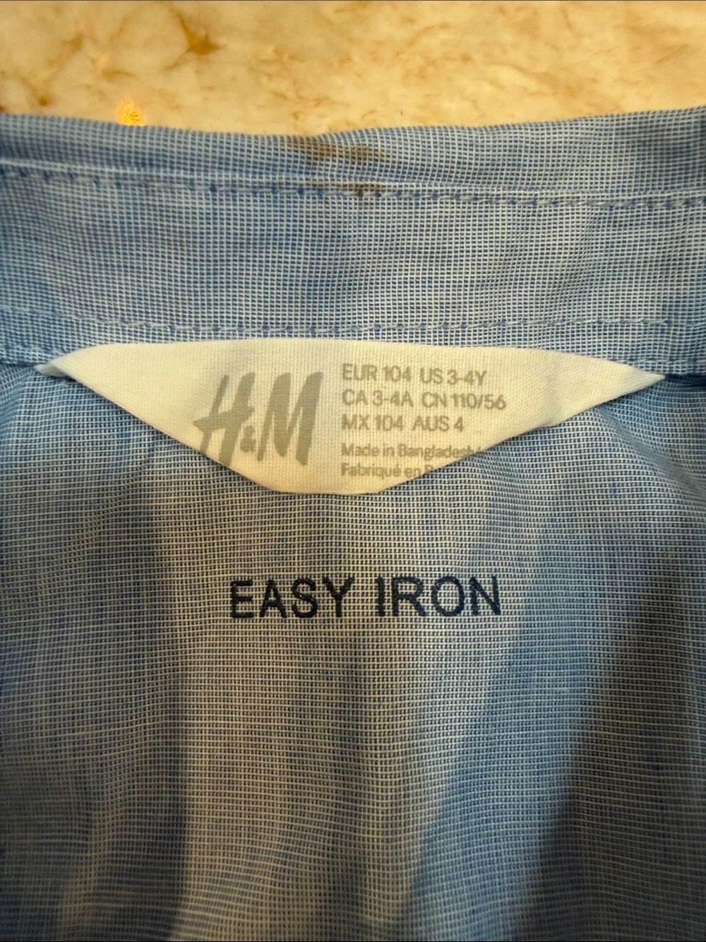H&M boys Light Blue Short Sleeve Button-Down Shirt